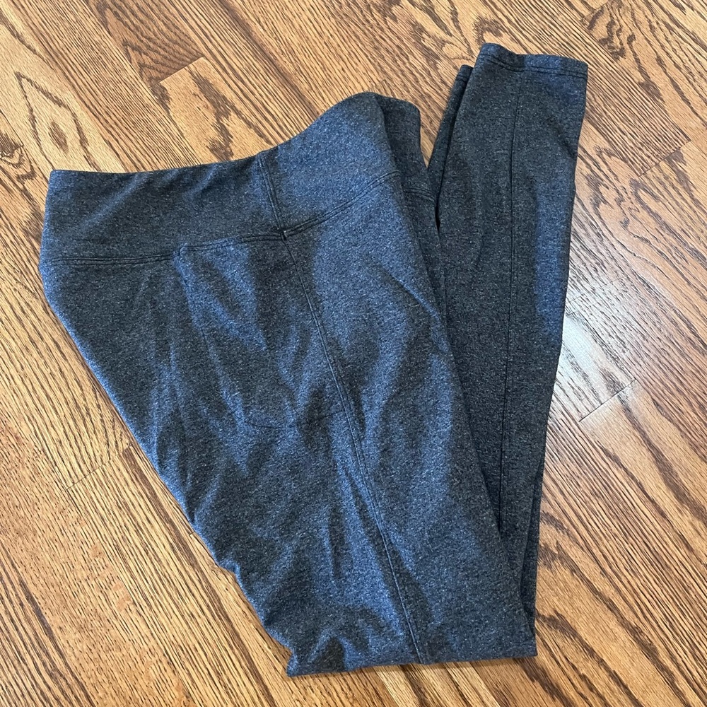 American Giant Ponte Slim Pant Fleece Lined High Rise Heather Gray Reg Size 4